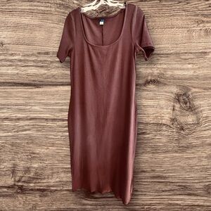 Old Navy Ribbed Jersey Scoop Neck Maxi Dress – XL – Brown